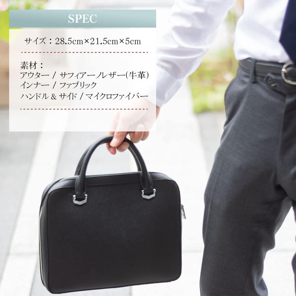 Liten bedriftsveske Mini dokumentmappe Ekte skinn Saffiano skinn Lett Kompakt Minimal Nettbrett Filoppbevaringsveske 21 Marineblå [Dom Teporna] Herre