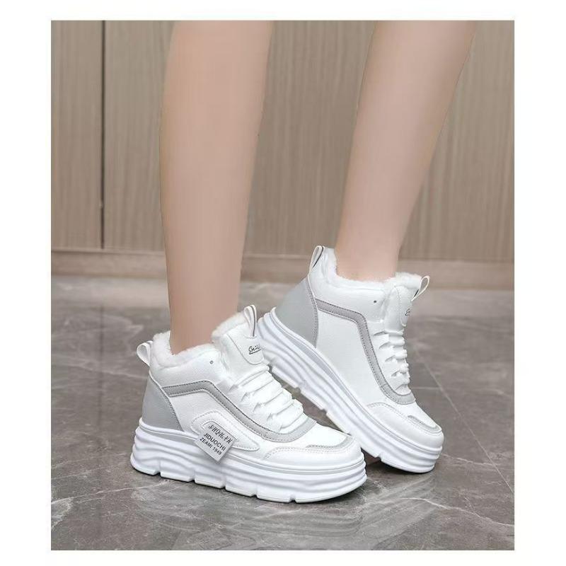 Women Casual Winter Warm Plush Lined Thick Sole Mid Top Snow Boots