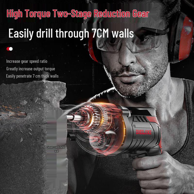 Delixi Handheld 220V Multi-Function Electric Drill and Screwdriver