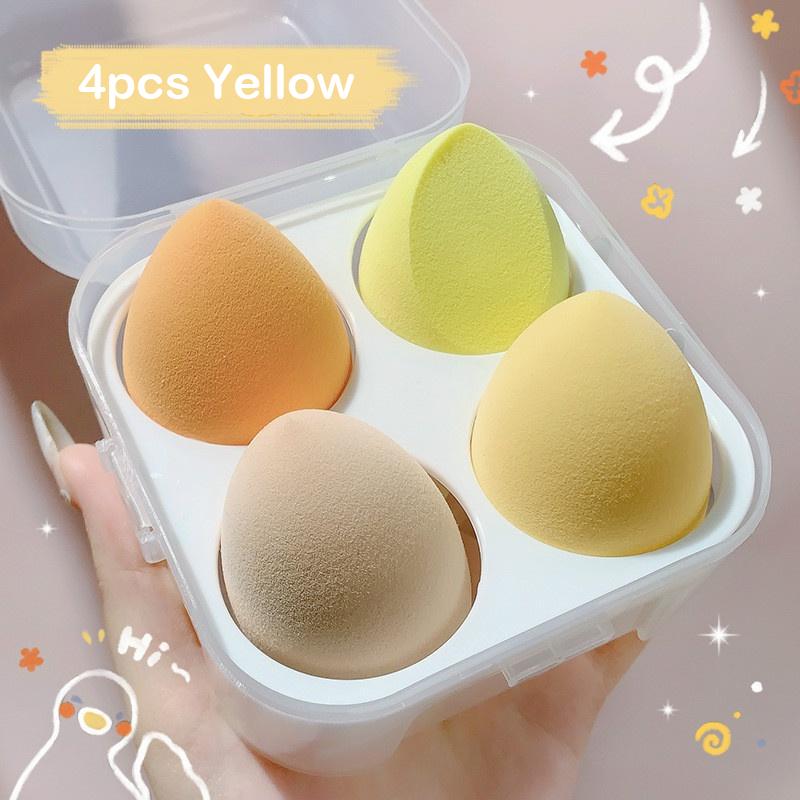 4pcs Makeup Egg Sponge Cosmetic Powder Puff Microfiber Sponge Egg Foundation Makeup Blender Beauty Tools with Box