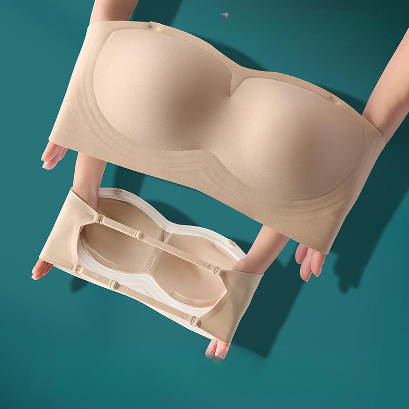 U-shaped Backless Bra for Women Gathered Together Strapless Bra Seamless Sexy Beautiful Back Anti Slip Chest Wrapped Bra