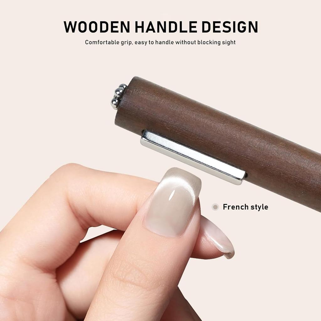 3D Cat Eye Nail Art Magnetic Stick 3 In 1 Cigar Shape Cat Eye Nail Magnet Wood Handle UV Gel Magnet Tool For Nail Art DIY Design