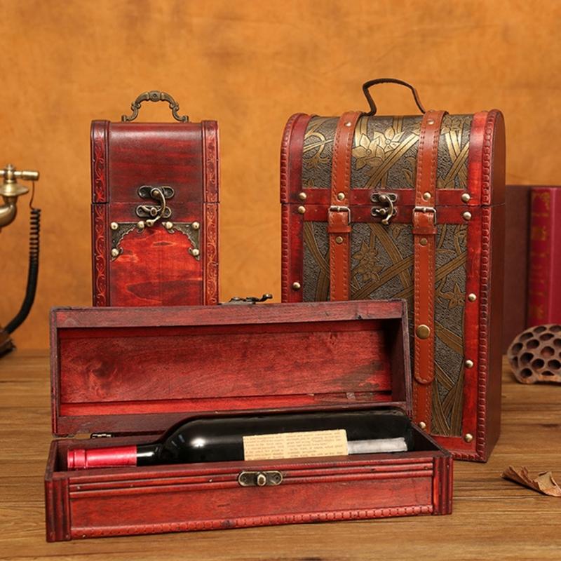 Europäische Designs Robuste Holz-Weinpräsentationsbox mit weicher Auskleidung für Weinliebhaber und Sammler Aufbewahrungslösung