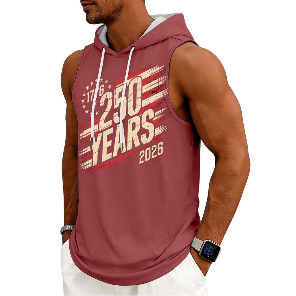 Men's Tank Top Gym Sleeveless Hoodie Shirt Washed Sports Muscle Shirts Fitness Vest With Hood