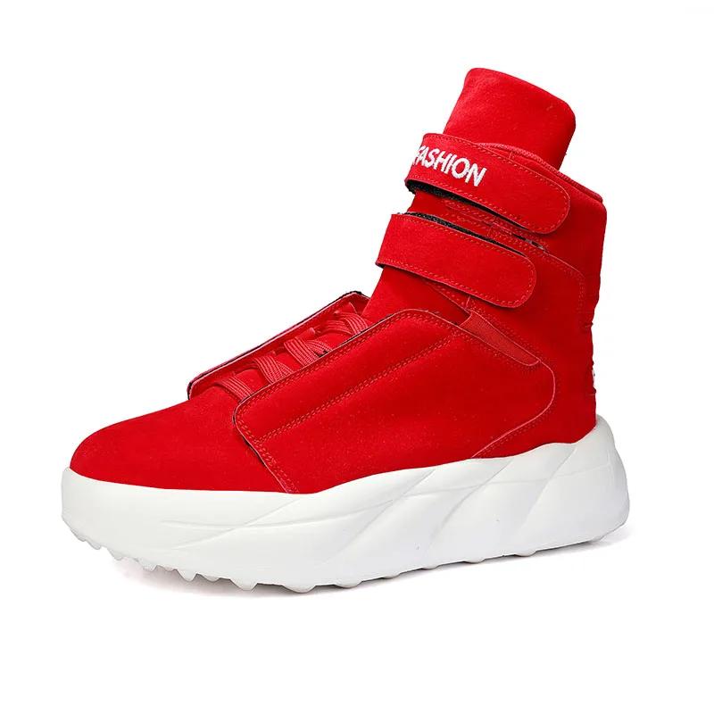 FashionAutumn New Red Men's Casual Sneakers Designer High Top Skateboard Shoes Men Platform Fashion Sneakers Men Street Sports Shoes