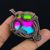 Multi Color Druzy Pendant, 999 Copper Wire Wrapped Gemstone Jewelry, Handmade Pendant, For Mother Day