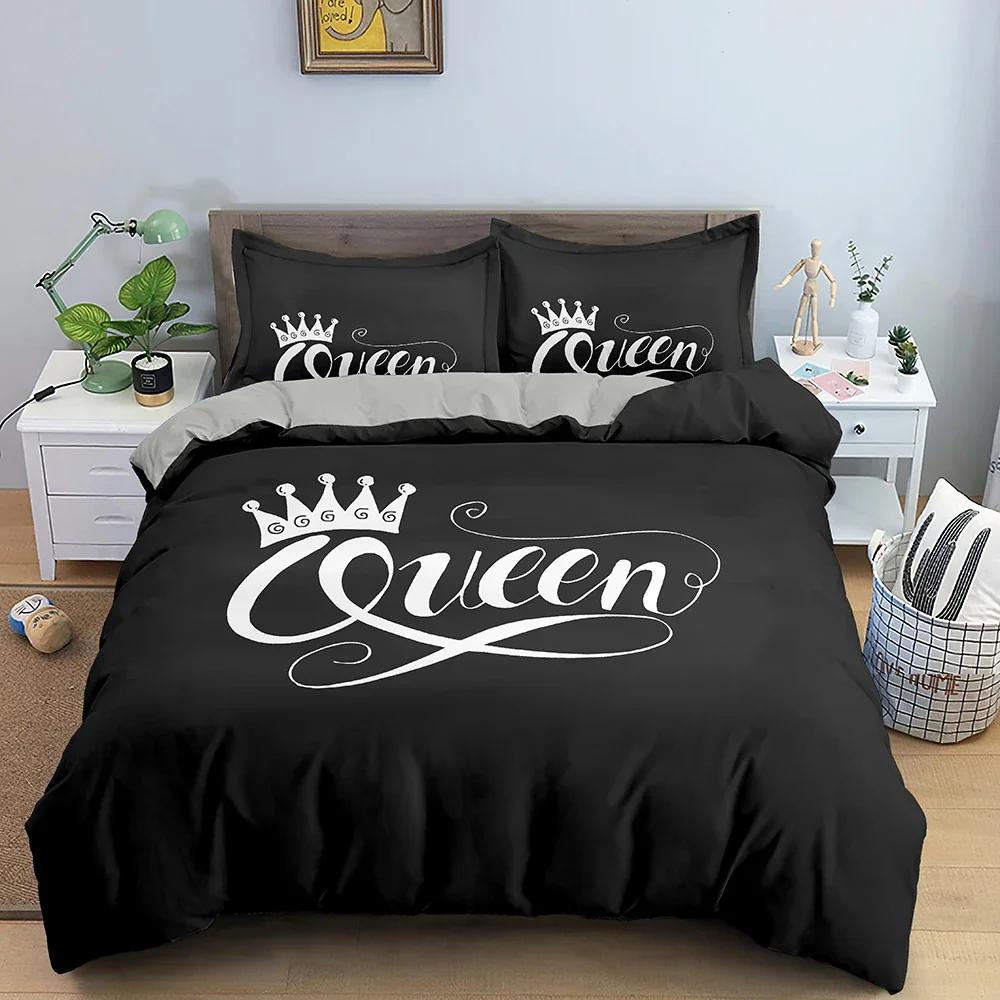 Printed Bedding Set Soft Duvet Cover with Pillow Case for Adults and Children Single Double King Size Queen Duvet Cover Home Textiles