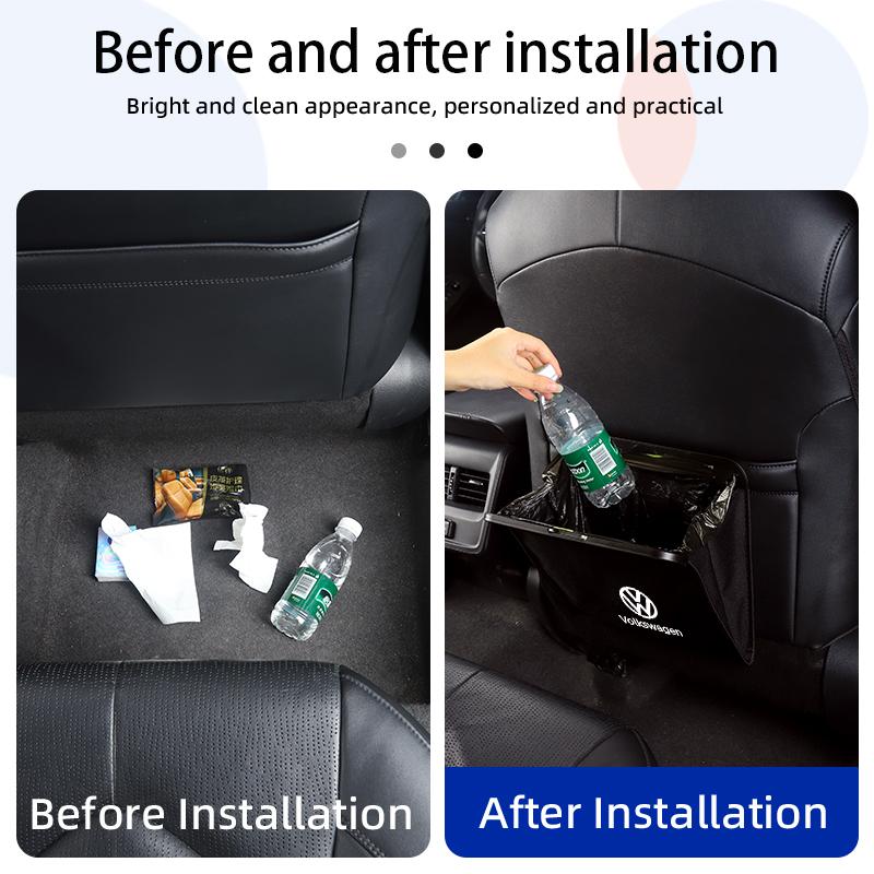 PIG1 Car Oxford Fabric Cloth Waterproof Magnetic Garbage Storage Bag For VW GTI Passat Golf Touareg Touran Sharan Beetle Sportcoupe
