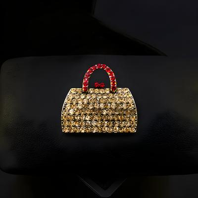 Retro Full Diamond Bag Brooch High-End Women'S Exquisite Handbag Corsage Personality Temperament Pin Accessories