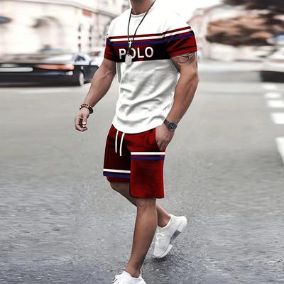 Fashionable New Men's Sportswear Short-Sleeved Shorts Suit Casual T-Shirt Shorts Sets Retro Cool Breathable Summer Two-Piece Set