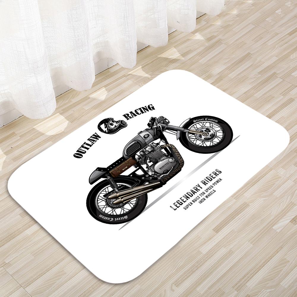 

Retro motorcycle series patterns Floor Mats Home Carpet Door Mats Modern Home Decor Carpet Bathroom Anti-Slip Floor Mats 144 40cmx60cm