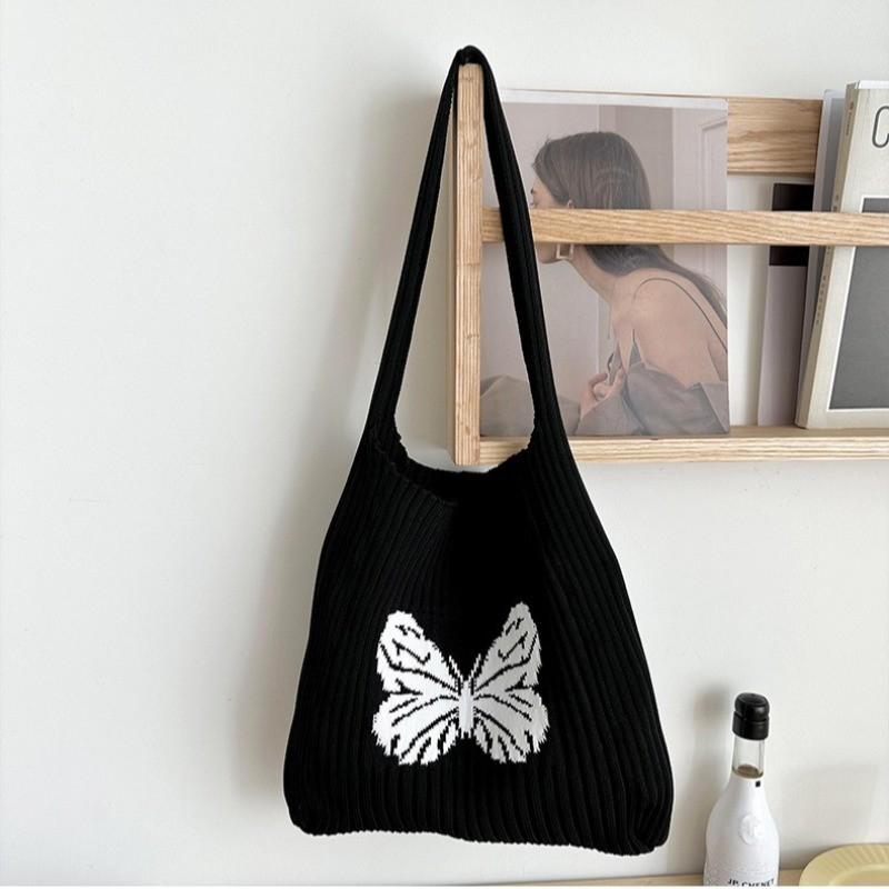 

New Butterfly Knitted Bag for Women Casual Versatile Large Capacity Crossbody Niche Temperament Luxury Shoulder Bag