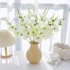 55CM White Silk Long Stem Artificial Moth Orchid Flowers for Vase Wedding Center Decorations Home Dining Table Party Decoration