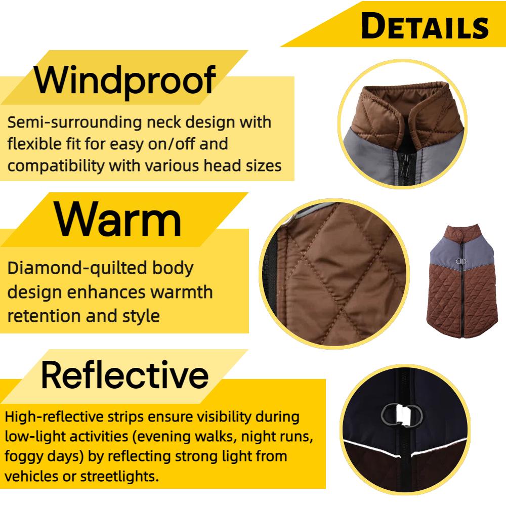 Winter Dog Clothes Small Large Dogs Warm Outdoor Waterproof Pet Coat With D-Ring Big Dogs Coat Reflective Pug Labrador Vest Coat