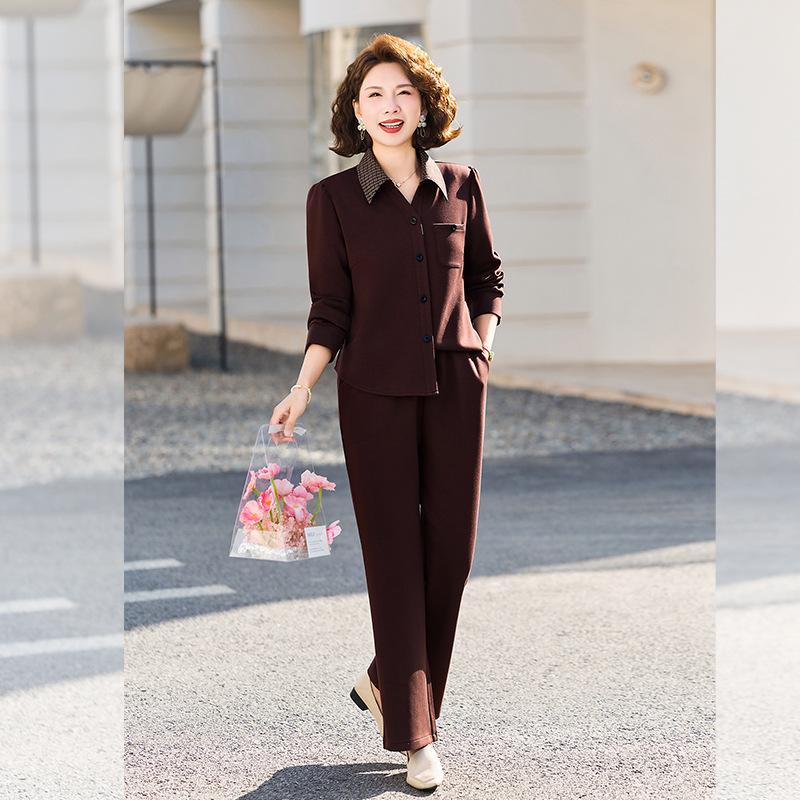 Korean Style Women's Spring 2026 Straight-Leg Pants Sportswear Set - High-End Casual Two-Piece