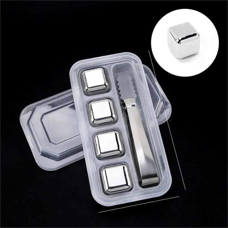 4/6/8 Stück Edelstahl Eiswürfel Set Wiederverwendbare Kühlsteine für Whiskey Wein Weinkühlwürfel Kühlstein Party Bar Werkzeug