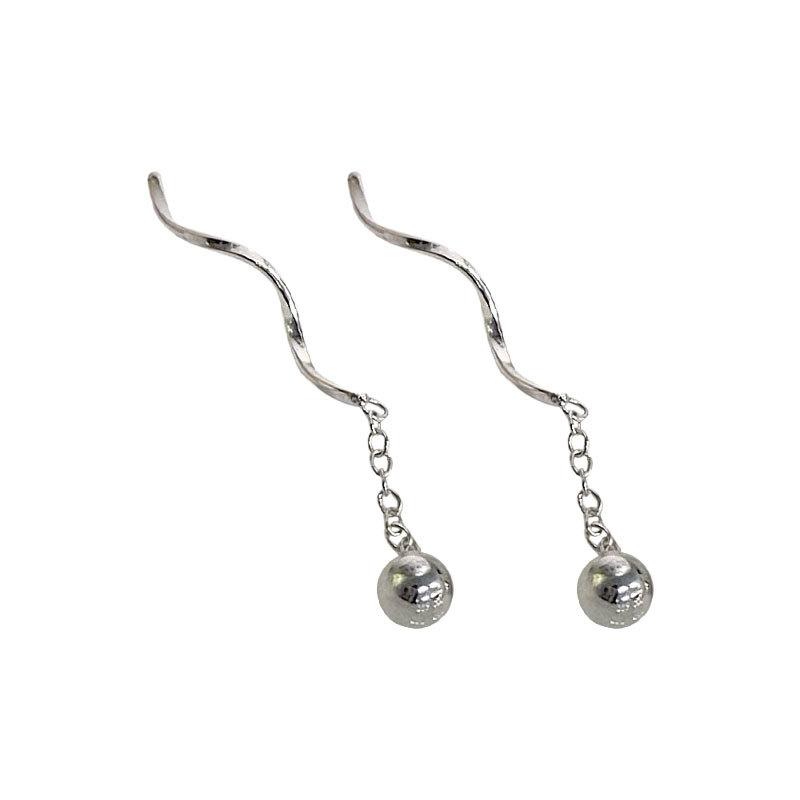 Simple Bead Wavy Earlines Small Short Earrings Temperament Chain Earrings New Style
