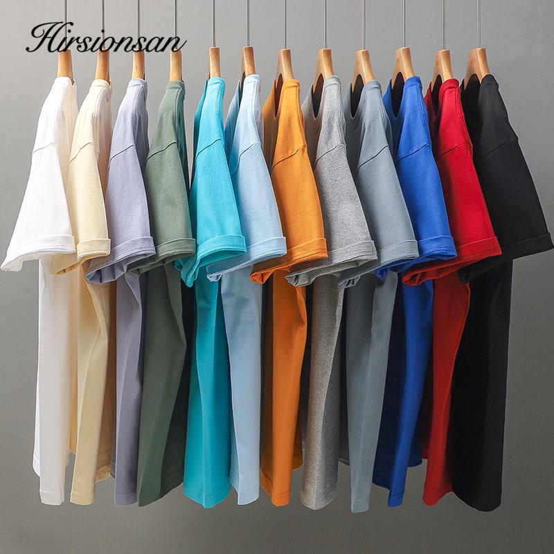 Hirsionsan Basic T Shirt Women 100% Cotton Short Sleeve Men's Tshirts Female Soft Jumper Female Summer Cusual 1+1 O NeckTees
