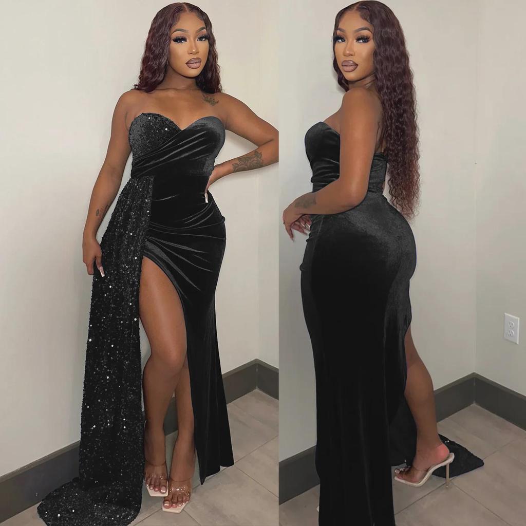 OS6923 Sexy europäisches und amerikanisches Perlen-Swing-Kleid – Herbst/Winter Damen-Nachtclub-Partymode