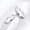 Schwarz-Weiß-Rhombus Glänzend Partnerring Einfach Offen Verstellbare Ringe Schmuck Für Freund Freundin Valentinstagsgeschenk