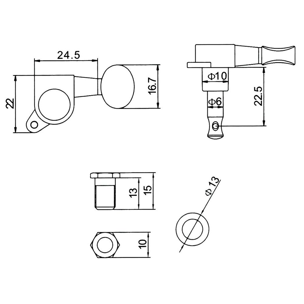 6pcs Guitar String Tuning Peg Vintage Guitar Tuning Pegs Tuner Easy To Tune Musical Instruments Accessories Replacement Parts