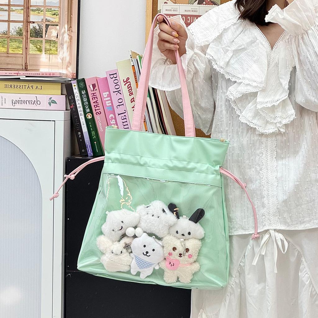 New Style Women's Sweet and Cute Lucky Bag Ulzzang Ita Bag Casual Large-capacity Baby Bag One-shoulder Transparent Handbag