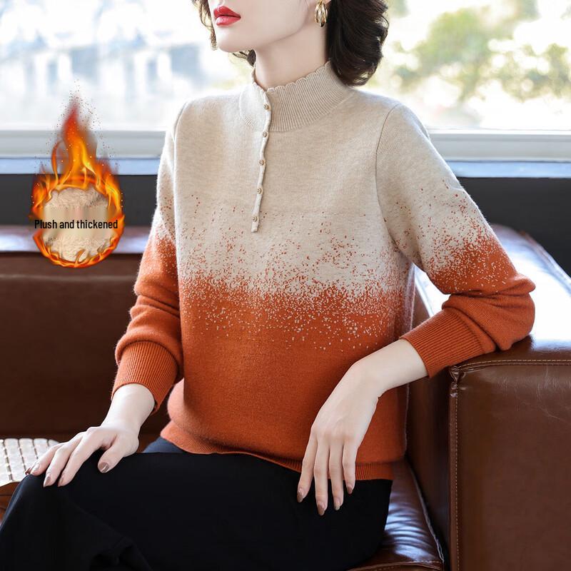 Женский зимний вязаный свитер Baolianduo Plus, бархатный, утолщенный 3XL