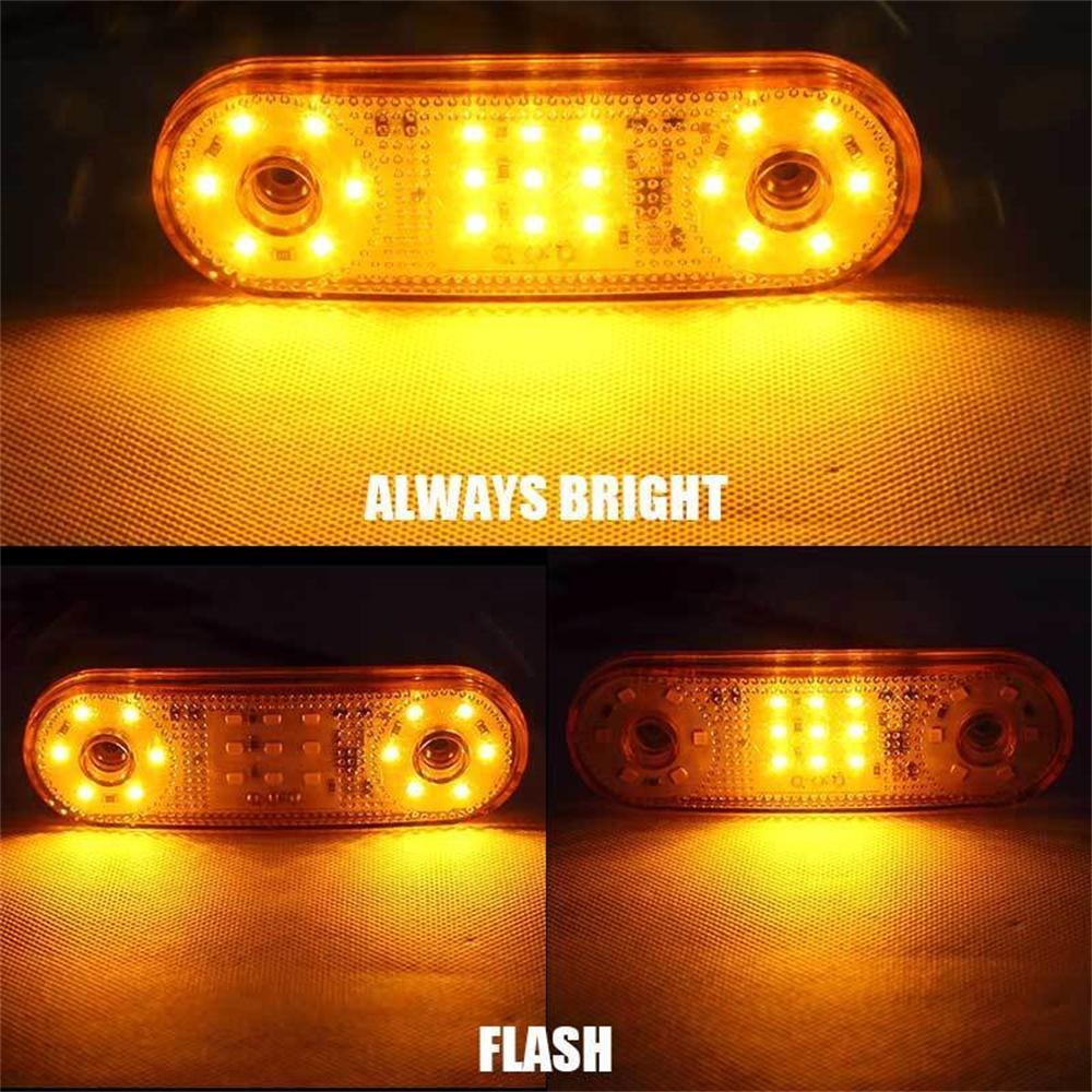 Lot de 20 feux de position latéraux pour camion, 12-24 V, 21 LED, feu latéral de remorque, feu arrière de remorque