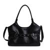 Leather Tote Bag with Belt Detail Elegant Design Women Shoulder Bag for Daily Use