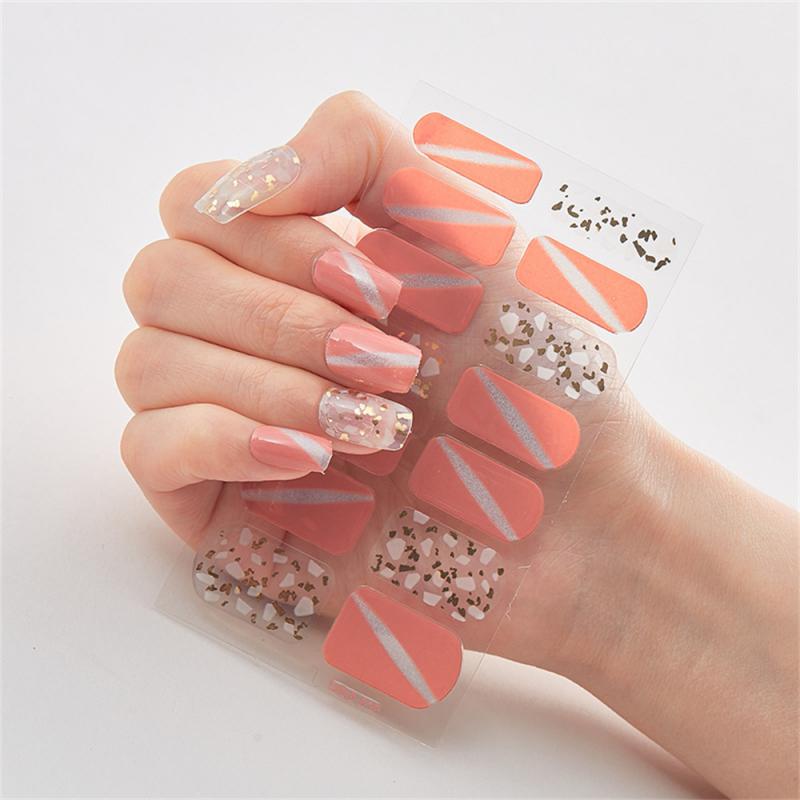 Pegatinas de Uñas de Cobertura Completa Esmalte de Uñas de Moda Decoración de Uñas Brillo Espumoso Autoadhesivas Manicura Diseñador Pegatina de Arte de Uñas