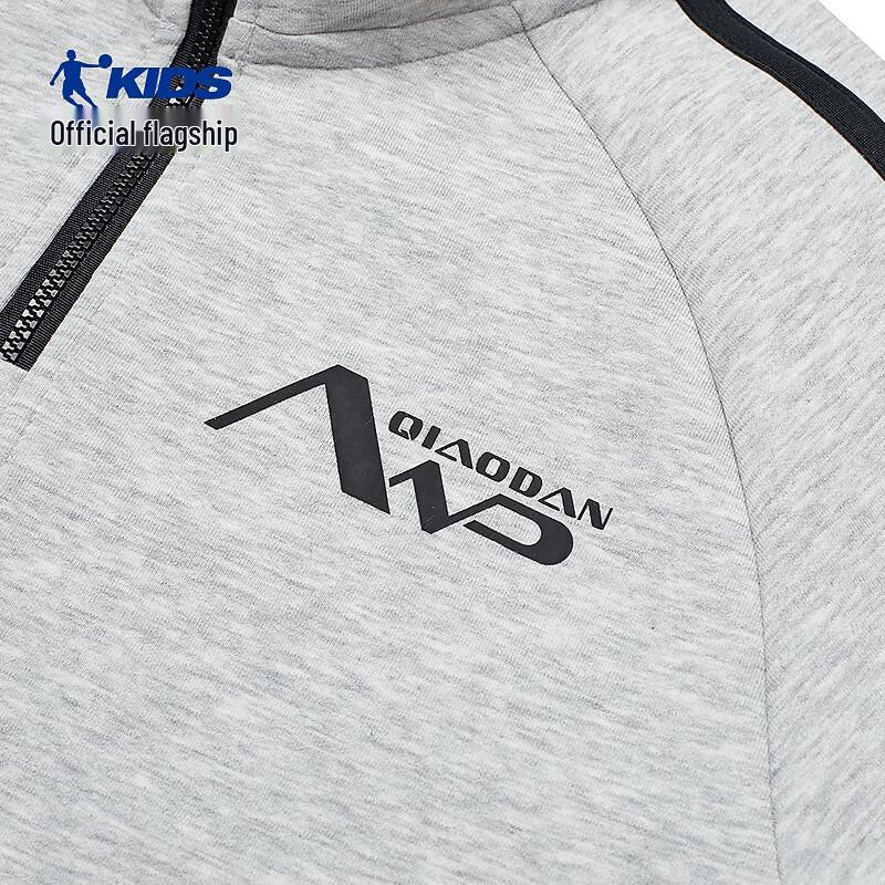 Qiaodan Boys' Mock Neck Long-Sleeve Casual Sweatshirt