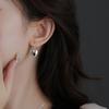 BF CLUB 925 Sterling Silver Heart Earrings For Women Trendy Simple Retro Black Earring Jewelry Prevent Allergy Party Accessories