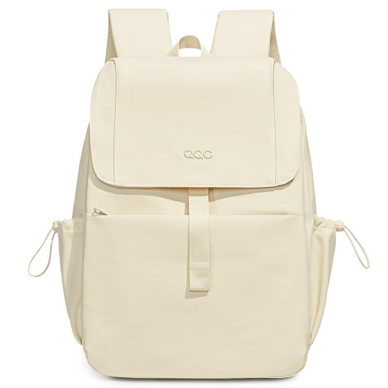 Minimalist Nylon Backpack for Women – Lightweight & Water-Resistant Design with Front Flap and Side Pockets, Perfect for Daily Use