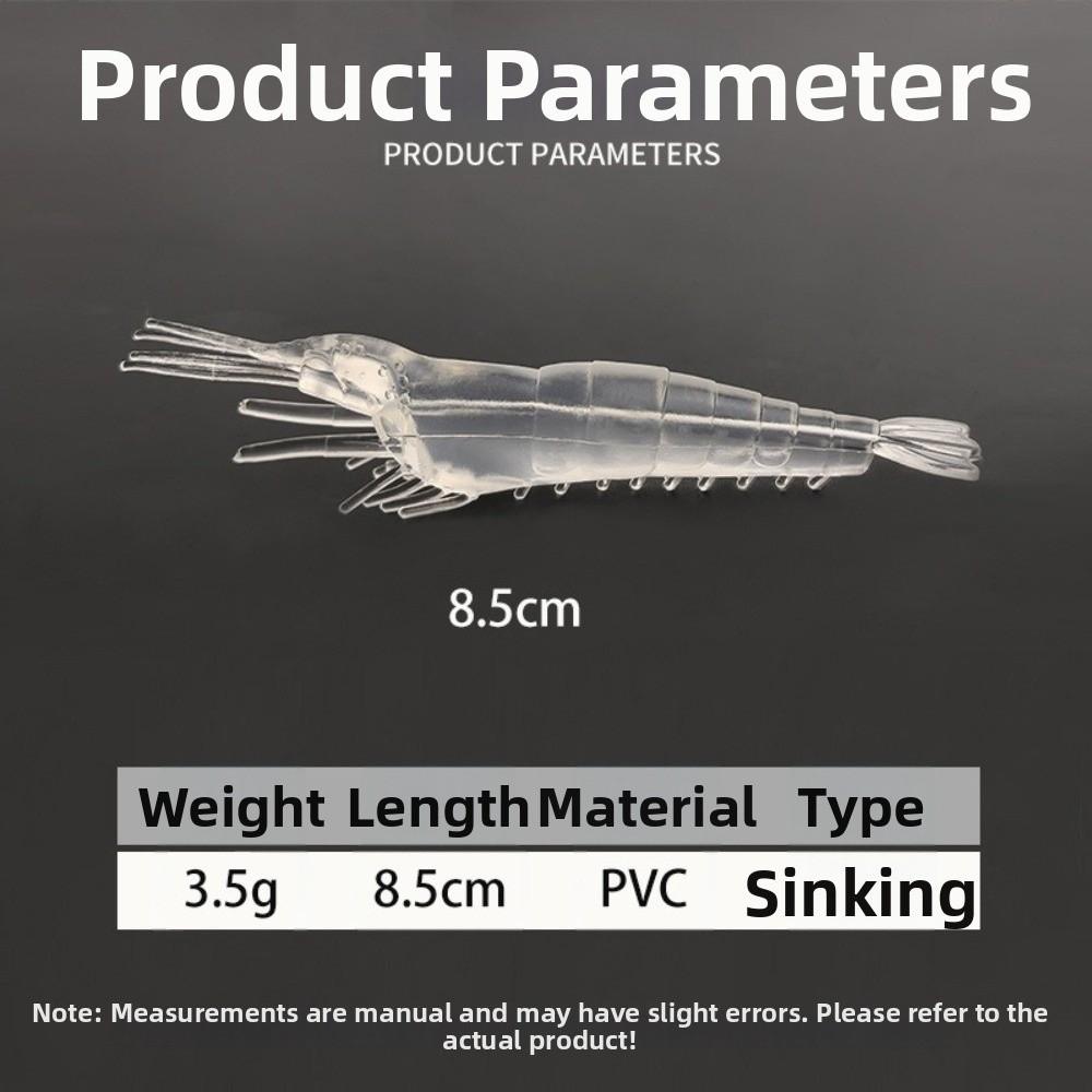 5pcs/Set 3.5g/8.5cm Artificial Shrimp Bait PVC Soft Shrimp Lure  Fishing Accessories