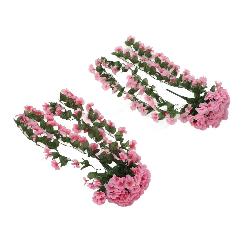 2PCS Artificial Violet Hanging Flowers Simulation Plastic Fake Plants for Decoration Garden Patio