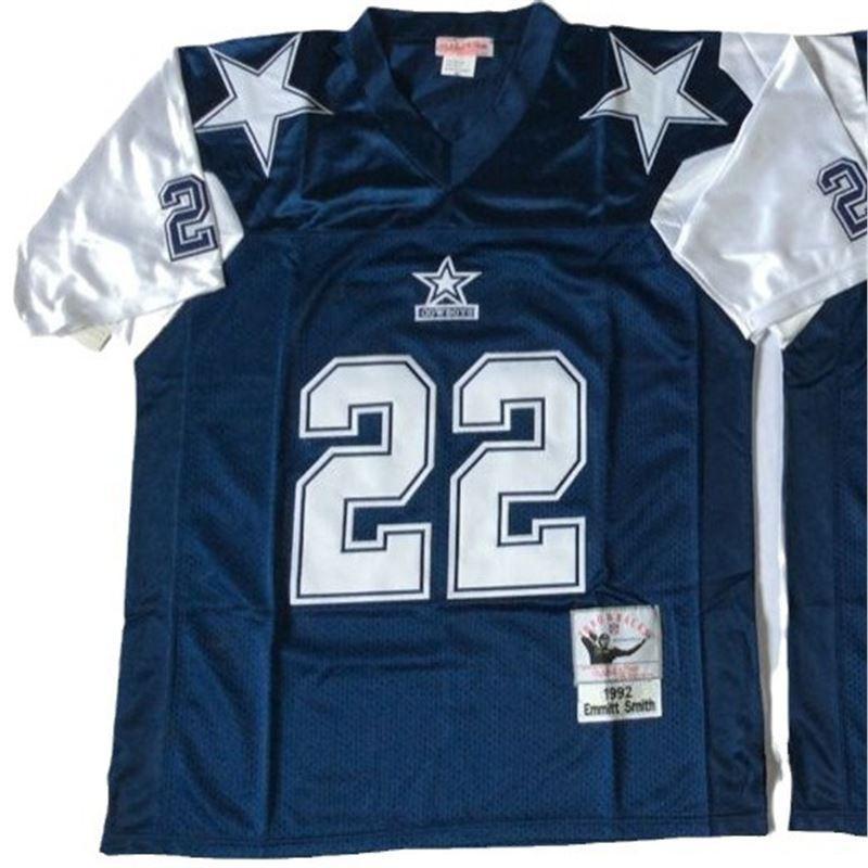 Jersey Retro NFL Dallas Cowboys 21 22 Bordado Throwback Uniforme de Fútbol para Hombre Ropa Deportiva para Aficionados