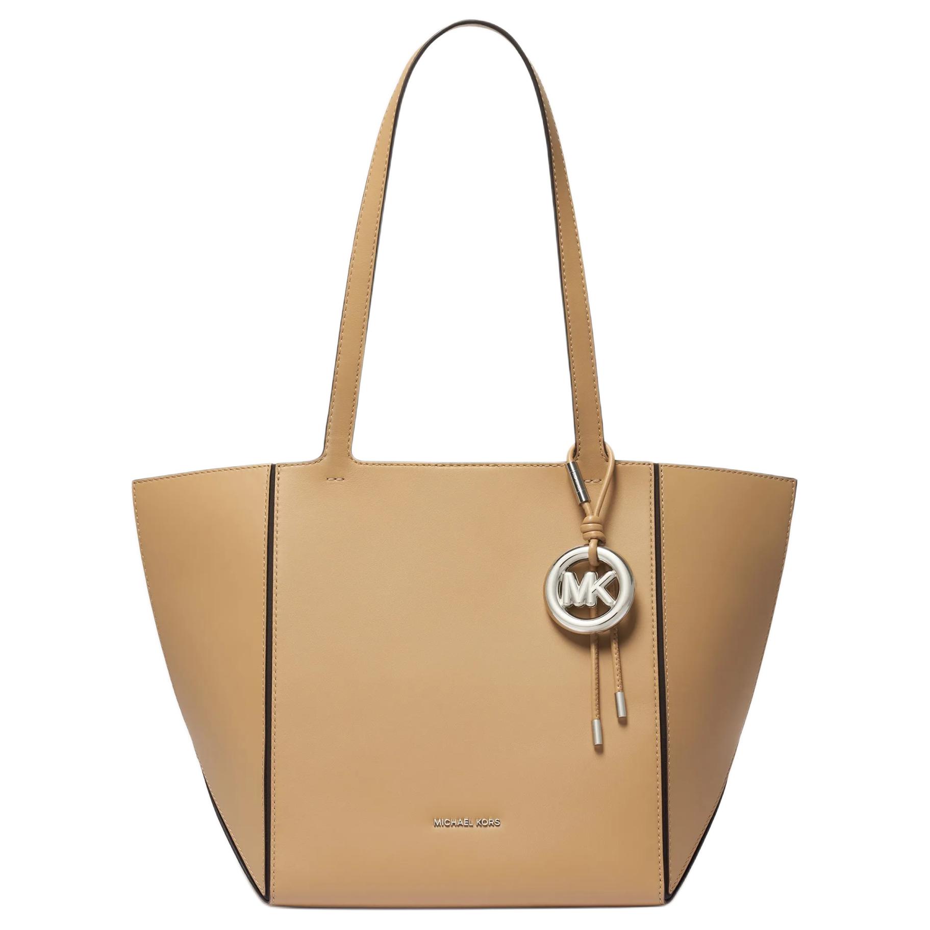 

Michael Kors Jordi Metallic Signature Round Decoration Leather Tote Bag Unisex tote bags Peanut 30R6S9JT6L-PEANUT Shopping Bag Set(Basic Set+Shopping Bag)