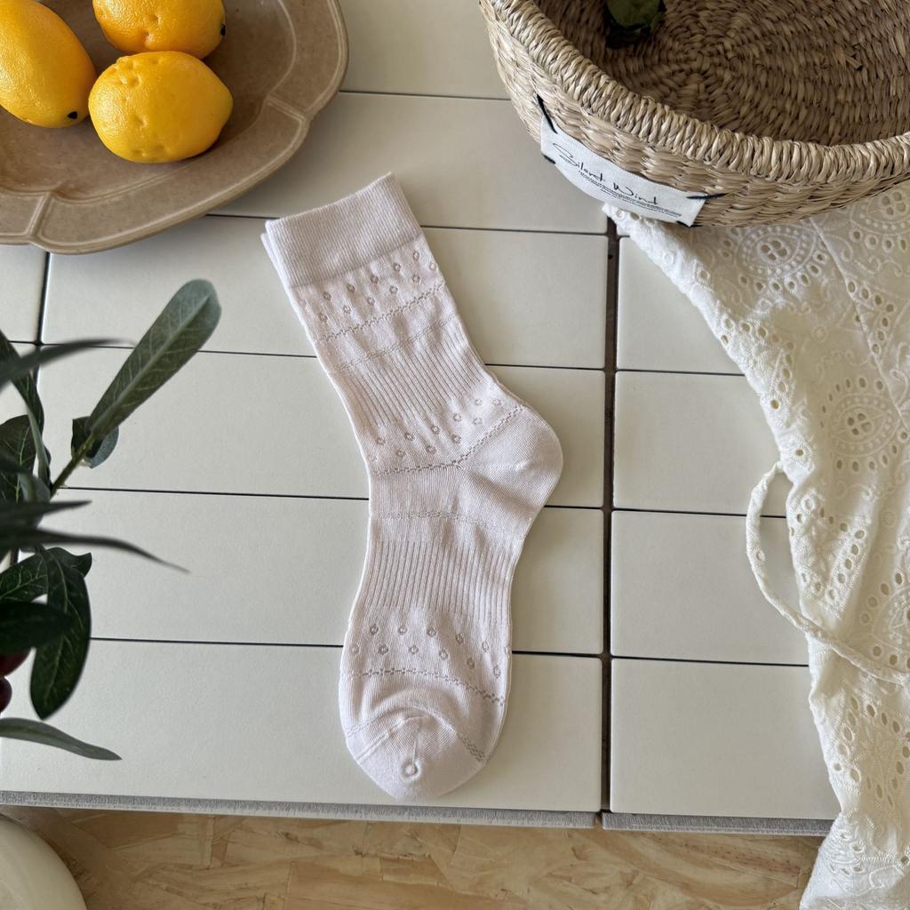Thin Small Fresh Socks Korean Solid Color Hollow Mesh Love Socks Versatile Socks Cotton