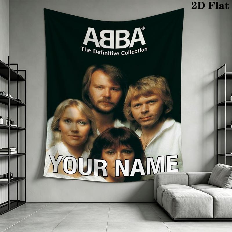 Benutzerdefinierter Name ABBA Wandteppich Ästhetischer Wandbehang Bedruckter Stoffdecke Dekorative Wandteppiche für Schlafzimmer Wohnzimmer Heimdekoration