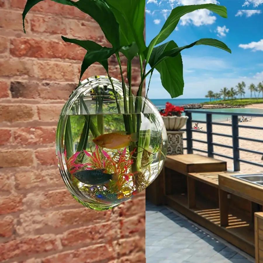 Pot Wall Hanging Mount Bubble Aquarium Bowl Fish Aquarium Home Decoration