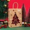 5PCS Christmas Tote Bag Christmas Eve Party Gifts Kraft Paper Gift Bags Hot Stamped Elk Snowflake Bags