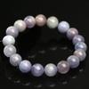 Hongchu Crystal Natural Cat's Eye Co-occurring Purple Lithium Gemstone Round Bead Bracelet Purple-Green Co-Existed Kunzite Bracelet