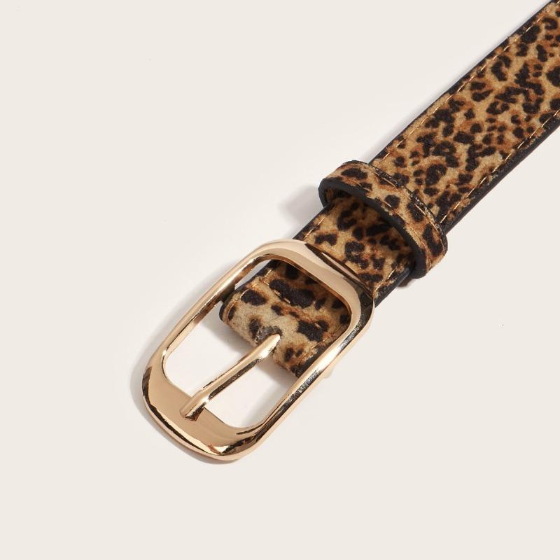 Belt Women's Instagram Style New Korean Version Versatile Fashion Decoration Jeans Retro Leopard Print Thin Belt Women