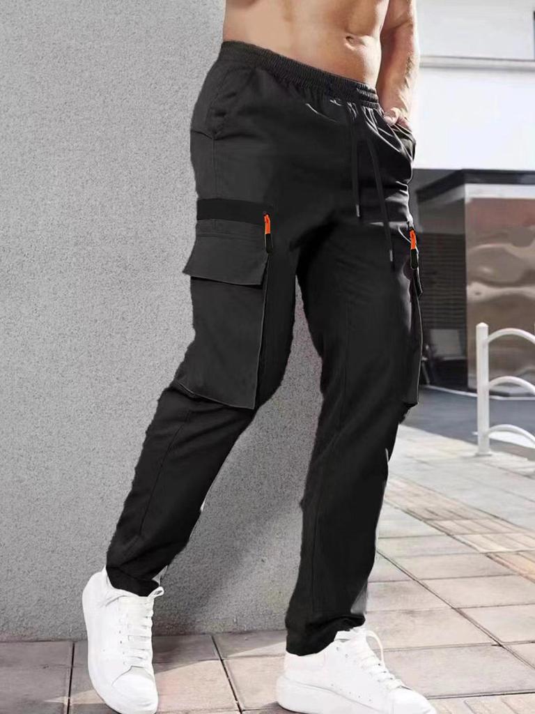 Pantaloni Casual da Uomo Multi-tasche - Taglia Standard, Senza Etichetta.