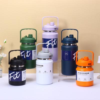 Large Capacity Vacuum Insulated Stainless Steel Water Bottle With Handle Outdoor Hiking Camping Travel