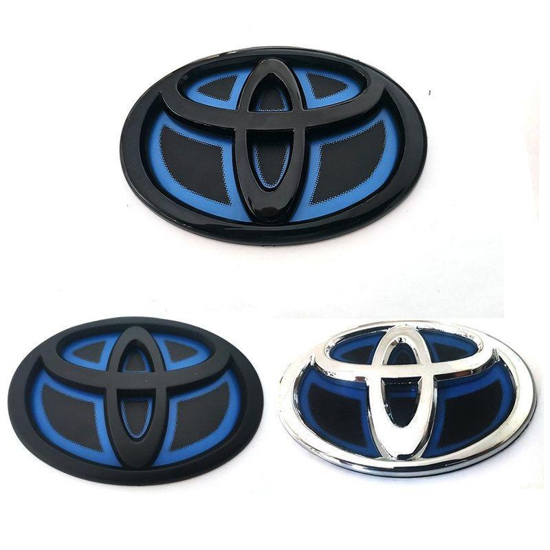 Modified Blue Bottom Front Grille Badge Trunk Car Logo Suitable for Toyota RAV4 CAMRY COROLLA LANDCRUSER RAV4 VIOS SIENNA YARLS