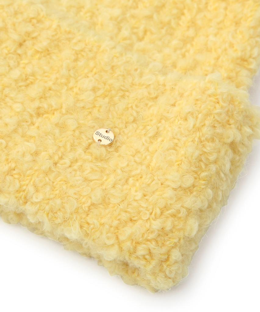 Eondeokeonteulolseutyudio Boucle Winter Beanie Fluffy Beanie / Mohair Boucle / Lemon