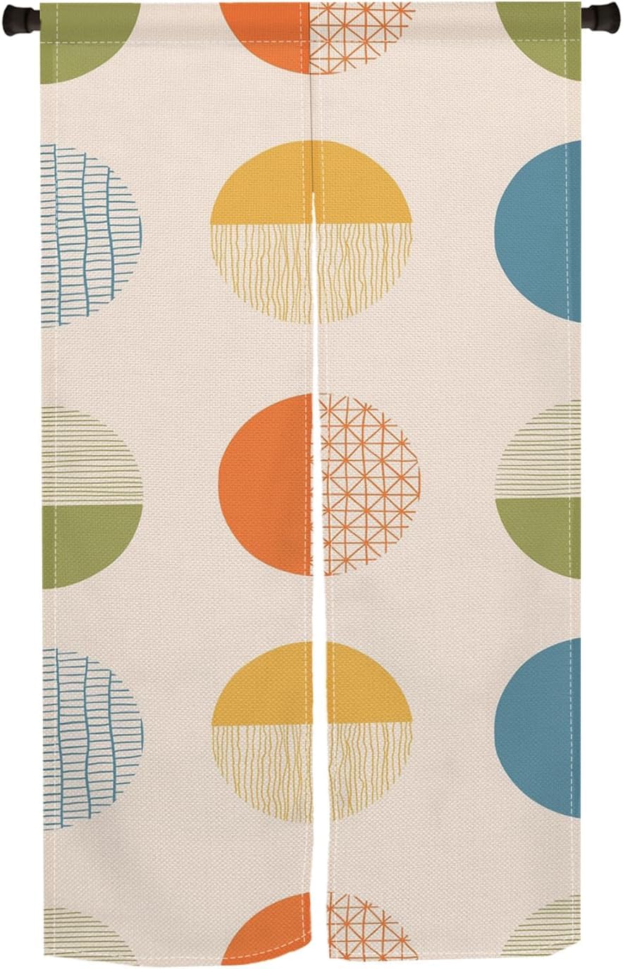 

Qinunipoto Noren Colorful Scandinavian Simple 85cm Wide x 170cm Perfect for Interior Privacy and Room Stylish Blackout Easy Suitable for All Curtains