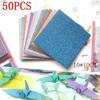 50PCS Color Origami Hearts Confetti Origami Paper Handmade Folded Paper Hearts for Wedding Party Engagement Birthday Decorate LS