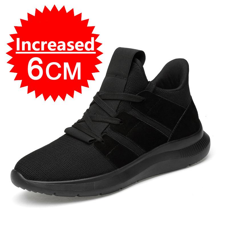 Fashion Men's Elevator Shoes Height Increase Sneakers Shoes for Men 10cm Sports Casual Shoes Invisible Inner Heightening 8cm Black Shoes